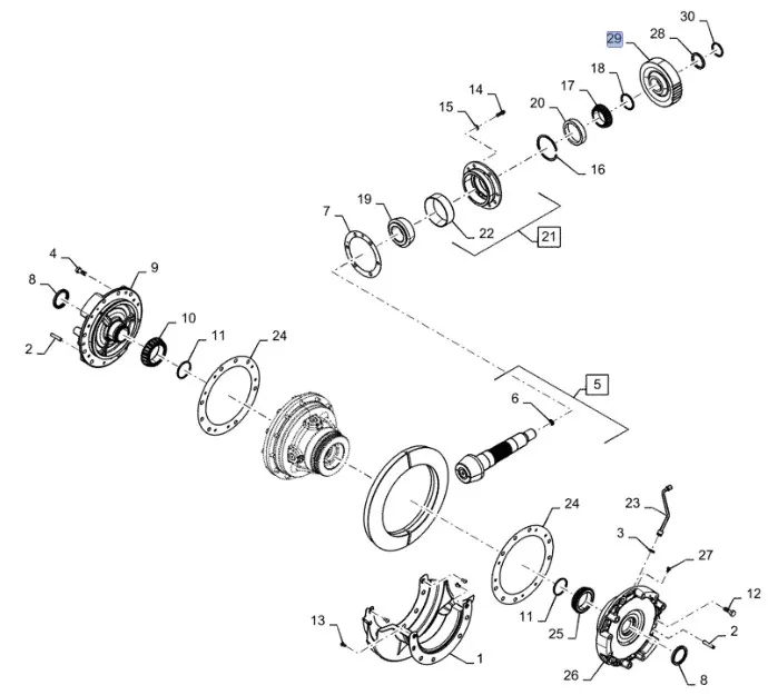 87618938 - Шестерня 46T хвостовика гл. пары моста задн. TG/Mg.