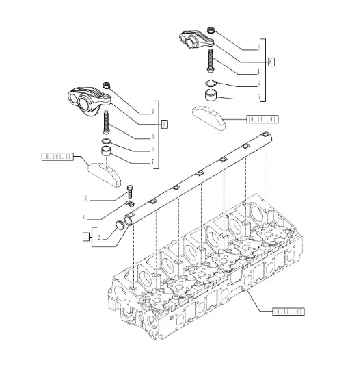 504189213 - Ось коромысел ГБЦ ДВС Cursor9 T8./Mg., CS, CSX, CX6/8, Axion9